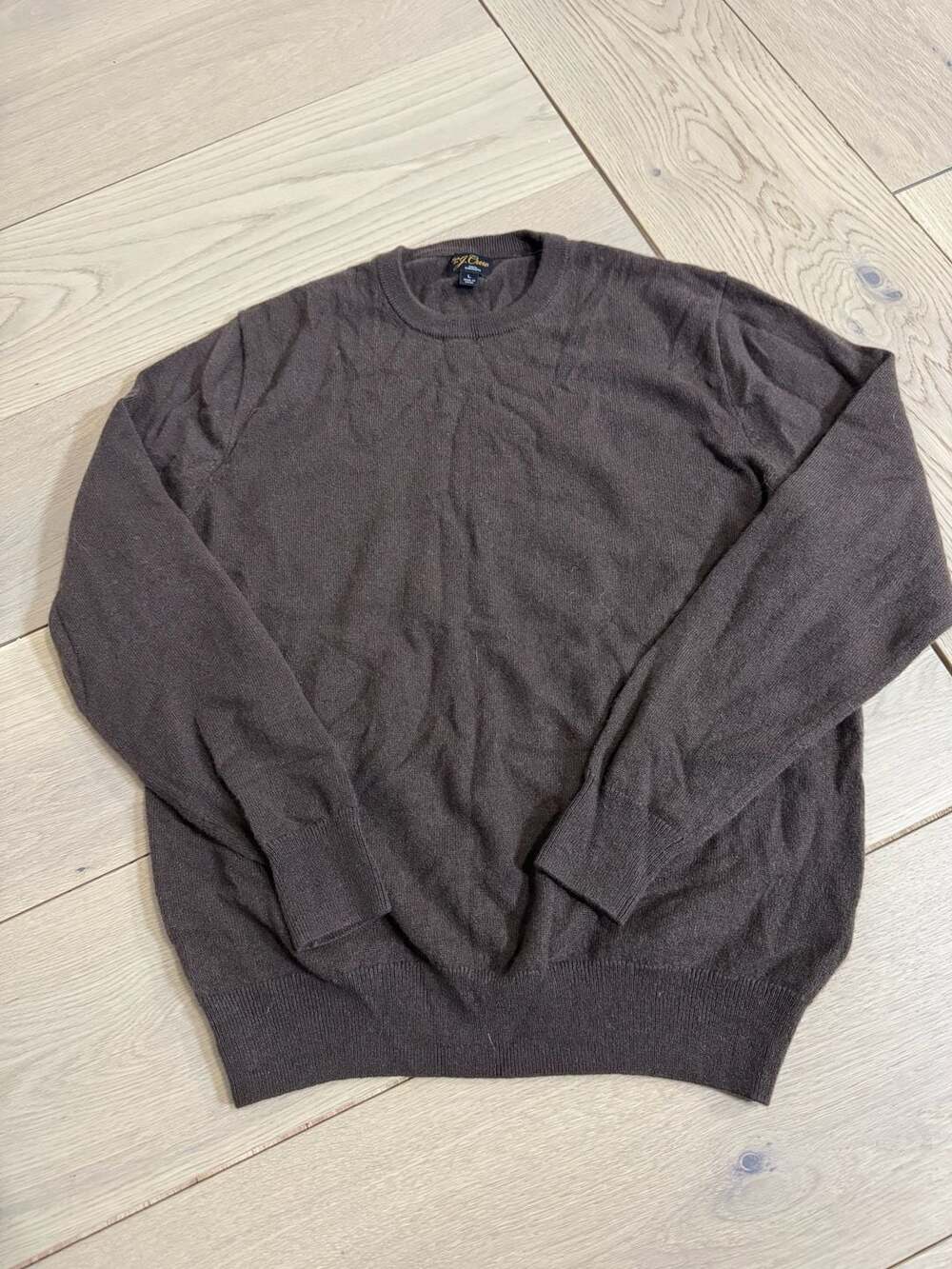 J.Crew 100% Cashmere Crewneck Sweater Brown Size L